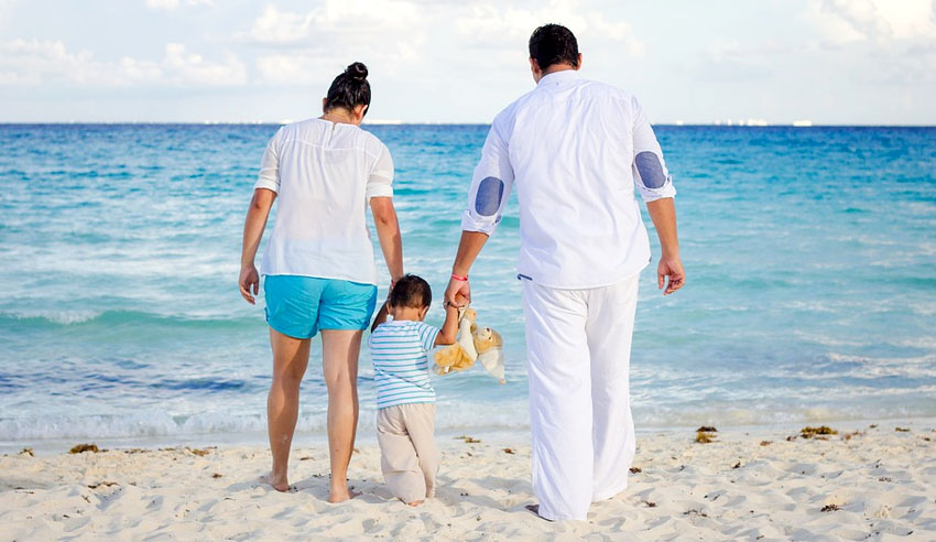 Family at the beach