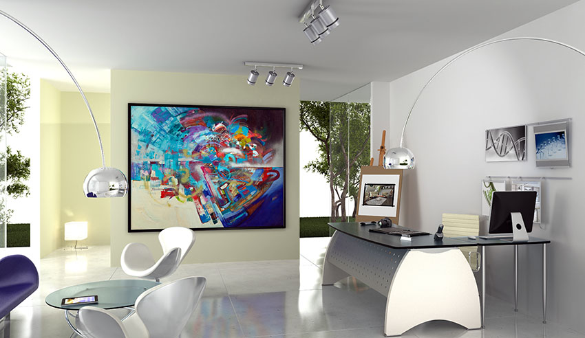 Office with painting